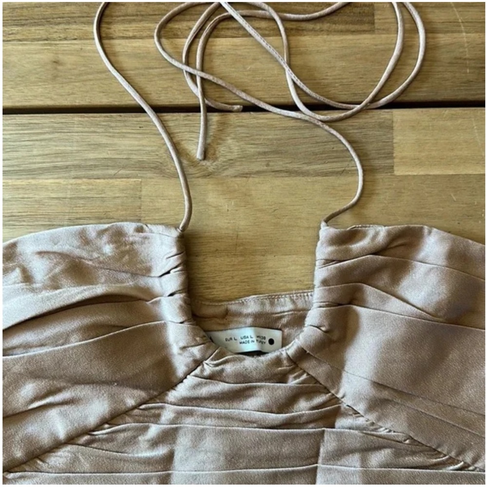 Zara Tan Ruched Crop Top - Picture 8 of 14